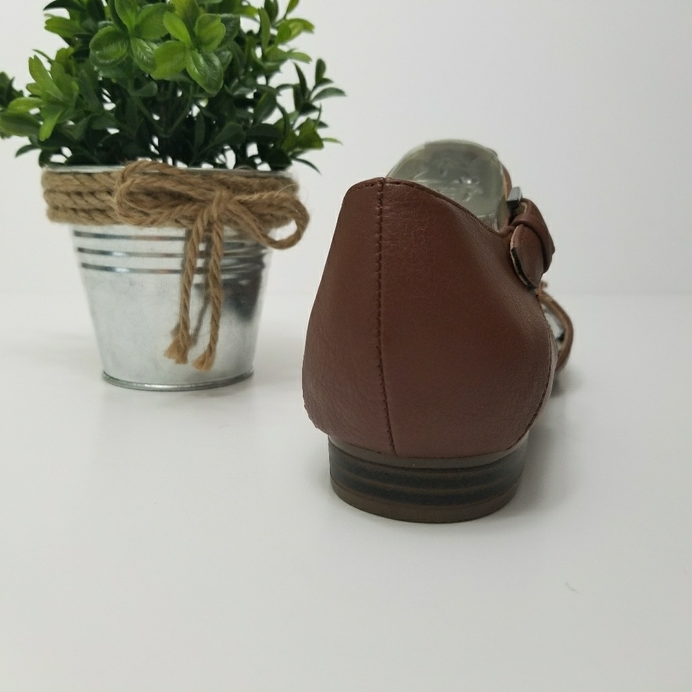 Naturalizer "Lia" Mary Janes Brown Dress Flats - Picture 6 of 8
